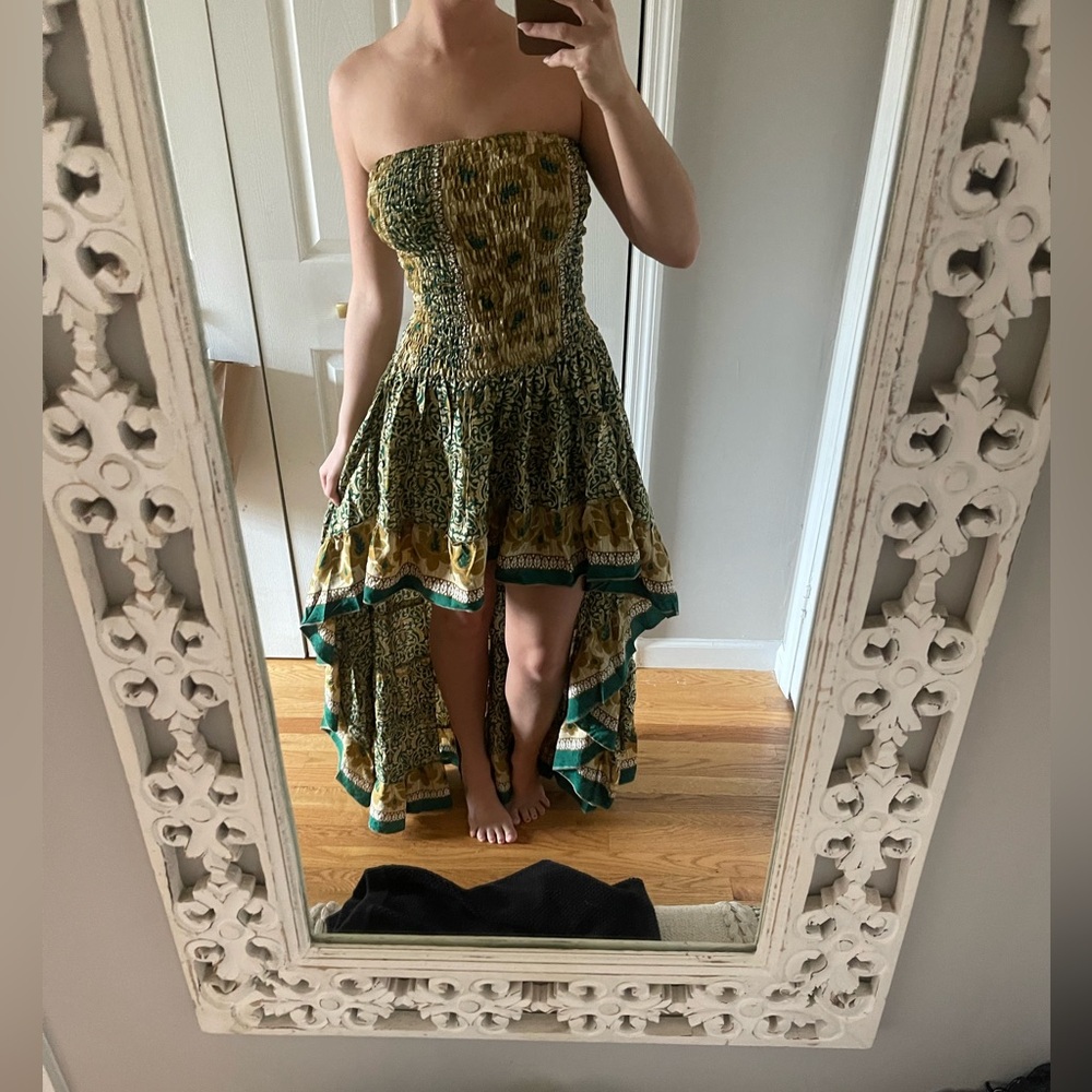 Asymmetrical green dress